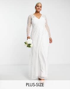 Свадебное платье с вышивкой и v-образным вырезом ASOS EDITION Curve Holly