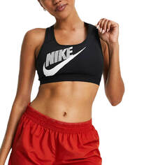 Бюстгальтер Nike Training Dri-FIT large logo Medium Support Sports, черный