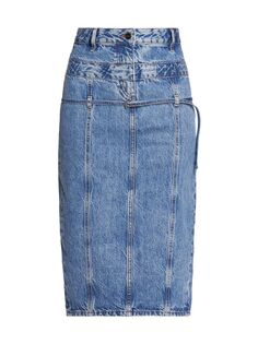 Многоуровневая джинсовая юбка-карандаш Nimes Jacquemus, синий