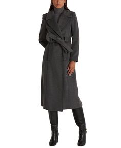 Женское пальто с запахом и воротником-стойкой на поясе Lauren Ralph Lauren