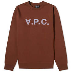 Свитшот A.P.C. VPC Logo, коричневый