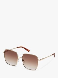 Le Specs L5000184 Женские солнцезащитные очки The Cherished Square, золотисто-коричневый с градиентом