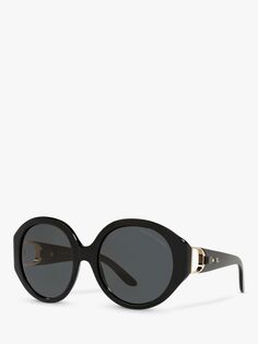 Женские круглые солнцезащитные очки Ralph Lauren RL8188Q, черные/серые