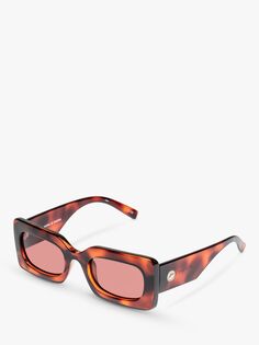 Le Specs L5000174 Женские солнцезащитные очки Oh Damn прямоугольной формы, черепаховый/розовый