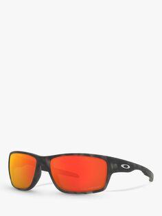 Мужские прямоугольные поляризованные солнцезащитные очки Oakley OO9225 Canteen Prizm, матовый черный черепаховый/зеркально-красный