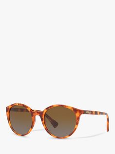 Женские овальные поляризованные солнцезащитные очки Ralph RA5273, гавана/коричневый