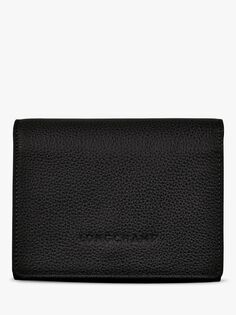Компактный кожаный кошелек Longchamp Le Foulonné, черный