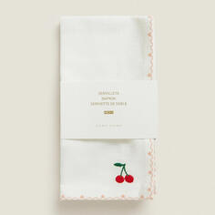 Салфетки Zara Home With Embroidered Cherries (2 шт.), белый