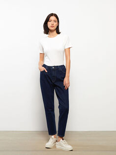 Прямые женские джинсовые брюки стандартного кроя с эластичной резинкой на талии LCWAIKIKI Classic