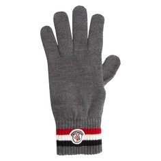 Перчатки Moncler Tricolore Band Logo, серый