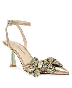 Женские вечерние туфли Sofya со стразами и цветами Betsey Johnson, золотой
