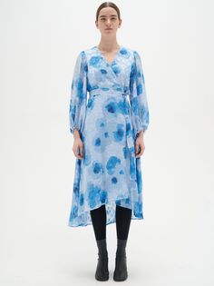 Платье с запахом и длинными рукавами InWear Basira, синее
