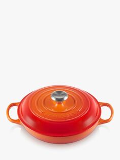 Фирменная неглубокая чугунная кастрюля Le Creuset, вулканического происхождения, 26 см