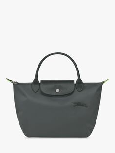 Longchamp Le Pliage Маленькая сумка из переработанной ткани с верхней ручкой, графитовый