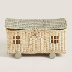 Дом-корзина на колесах Zara Home Rattan, коричневый