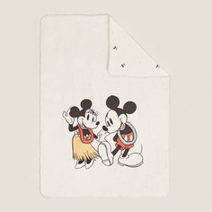 Хлопковое одеяло с вышивкой Zara Home Mickey Mouse Disney, белый