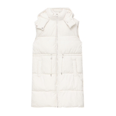 Жилет утепленный Pull&amp;Bear Long Puffer, кремовый