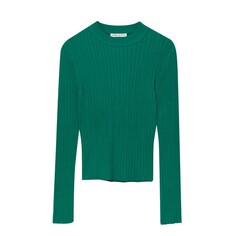 Джемпер Pull&amp;Bear Fine Knit Ribbed, темно-зеленый