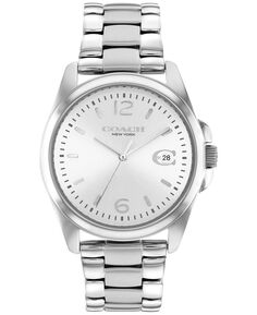 Женские часы Greyson с браслетом из нержавеющей стали, 36 мм COACH, серебро
