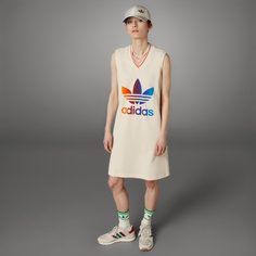 Платье Adidas Originals Adicolor 70S V-Neck Dress, Белый