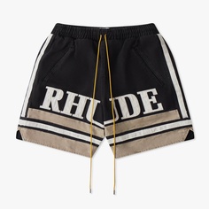 Шорты Rhude Embroidered Logo, черный/бежевый