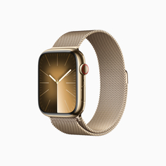 Умные часы Apple Watch Series 9 (GPS+Cellular), 45 мм, Gold Stainless Steel Case/Gold Milanese Loop