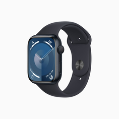 Умные часы Apple Watch Series 9 (GPS), 45мм, Midnight Aluminum Case/Midnight Sport Band - S/M