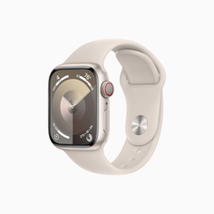 Умные часы Apple Watch Series 9 (GPS+Cellular), 41мм, Starlight Aluminum Case/Starlight Sport Band - S/M