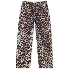 Джинсы GANNI Printed Denim Leopard Jean