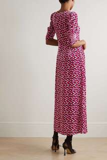 RIXO бархатное платье миди Karen с цветочным принтом, розовый