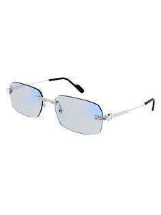 Прямоугольные солнцезащитные очки Core Range 58 мм Cartier, серебряный