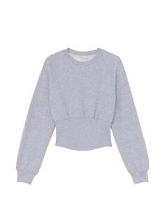 Свитшот Victoria&apos;s Secret Cotton Fleece Corset Crewneck, серый