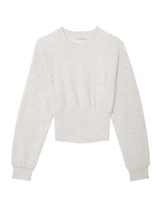 Свитшот Victoria&apos;s Secret Cotton Fleece Corset Crewneck, светло-серый