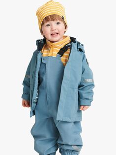 Детская ветрозащитная и водонепроницаемая куртка Polarn O. Pyret, дымчато-синий