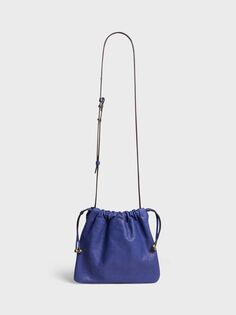 Gerard Darel Кожаная сумка через плечо Alice на шнурке, цвет индиго