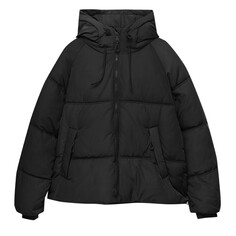 Куртка Pull&amp;Bear Hooded Puffer, черный