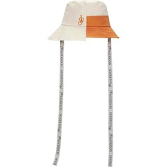 Панама JW Anderson Assymetric Bucket, белый/оранжевый