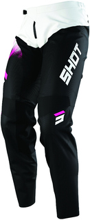 Детские мотоциклетные брюки Shot Devo Versus с логотипом, черный/розовый