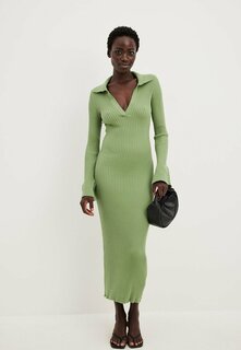 Вязаное платье NA-KD, зеленый