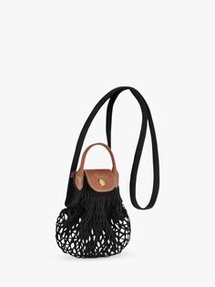 Миниатюрная сумка с верхней ручкой Longchamp Le Pliage Filet, черная