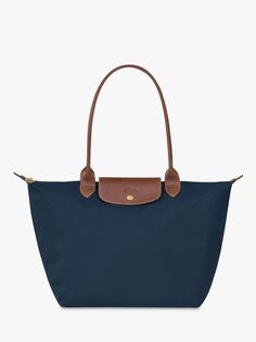 Большая сумка через плечо Longchamp Le Pliage Original, темно-синяя
