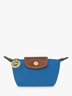 Кожаный кошелек для монет Longchamp Le Pliage Original, кобальт