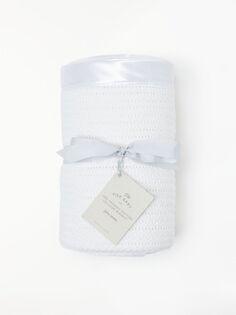 Одеяло для кроватки John Lewis Baby GOTS из органического хлопка, 120 x 100 см, белое