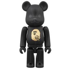 Фигурка виниловая Bearbrick x BAPE x 24karats 100%, черный