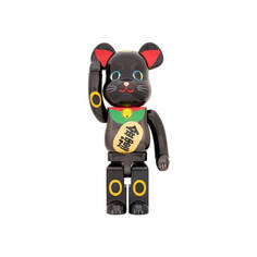 Фигурка Bearbrick Maneki Neko Gold Luck 1000%, черный