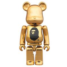 Фигурка виниловая Bearbrick BAPE 23th Anniversary 100%, золотой