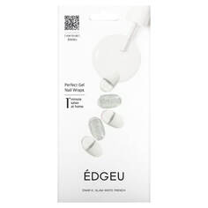 Гелевые полоски Edgeu для ногтей Perfect ENT814 Glam White French, набор из 16 полосок