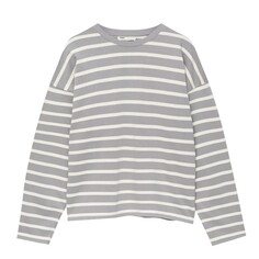 Лонгслив Pull&amp;Bear Basic Long Sleeve Stripe, серый