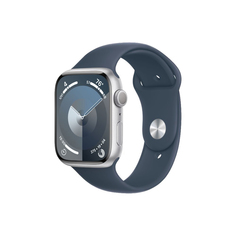 Умные часы Apple Watch Series 9 (GPS), 45мм, Silver Aluminum Case/Storm Blue Sport Band - M/L