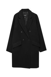 Пальто Pull&amp;Bear Oversize Cloth, черный